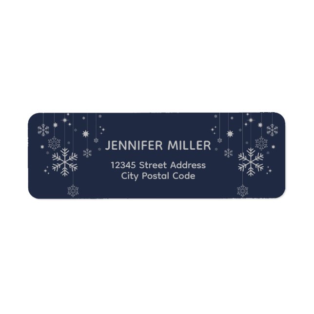 Etiqueta Design de Natal mínimo com flocos de neve (Frente)