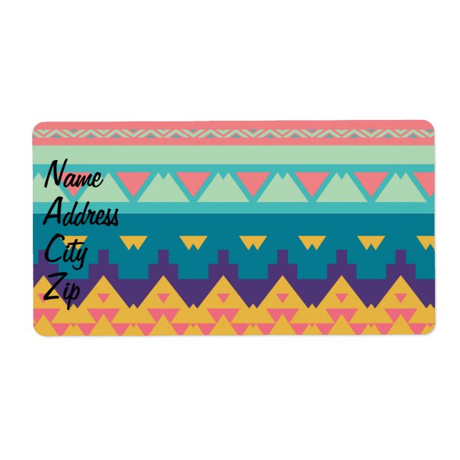 Etiqueta Design de pastel tribal (Frente)