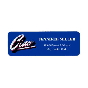 Etiqueta Design de texto Ciao