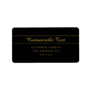 Etiqueta Design de texto preto e dourado personalizável sim