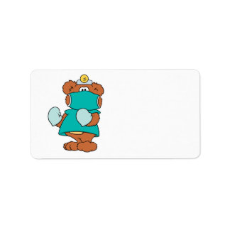 Etiqueta design do médico cirurgião teddy