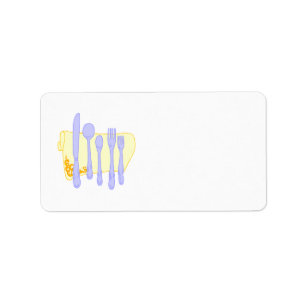 Etiqueta Design do Silverware Restaruant Label Modelo