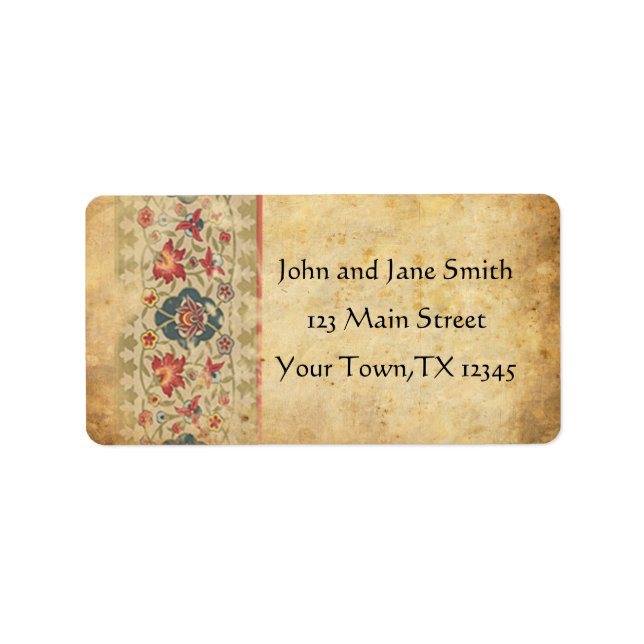 Etiqueta Design Floral Medieval (Frente)