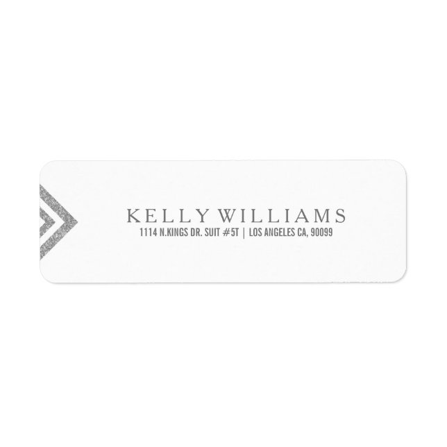 Etiqueta Design Geométrico Mínimo de Largura de Prata (Frente)