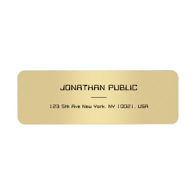 Etiqueta Design Mínimo Elegante Modelo Dourada (Frente)