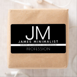 Etiqueta Design mínimo profissional moderno   Preto & Branc