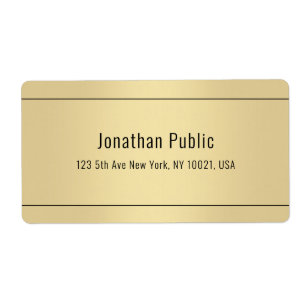 Etiqueta Design na moda Dourado Modelo Simples de Fundo