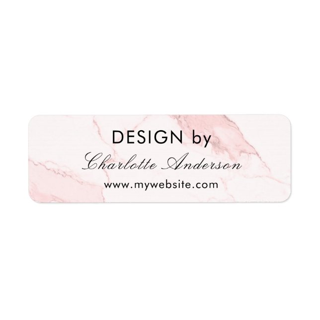 Etiqueta Design por nome business blush pink marble (Frente)