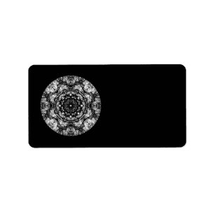Etiqueta Design redondo extravagante no preto