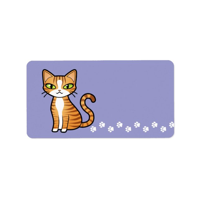 Etiqueta Design Seu Próprio Gato De Cartoon (Frente)