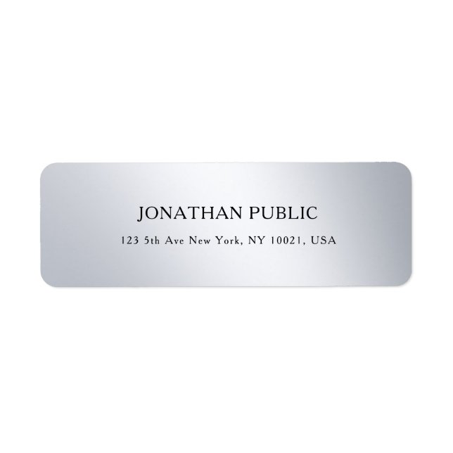 Etiqueta Design Simples de Prata,, Modelo Elegante Legal (Frente)
