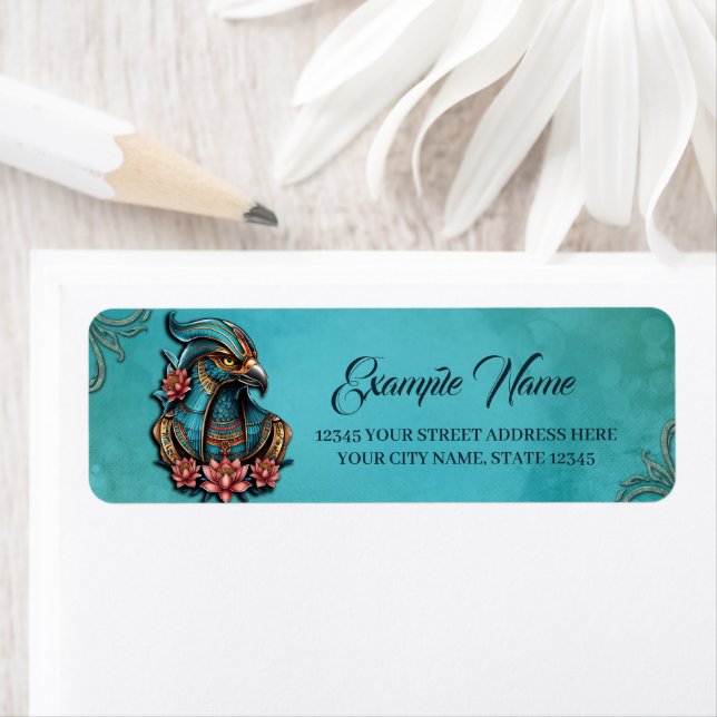 Etiqueta Deus do Falcão Egípcio. (Insitu)