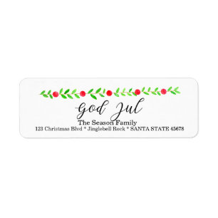 Etiqueta Deus julho, bandeira do Natal da aguarela