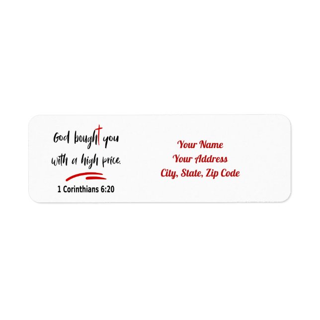 Etiqueta Deus te comprou (Frente)