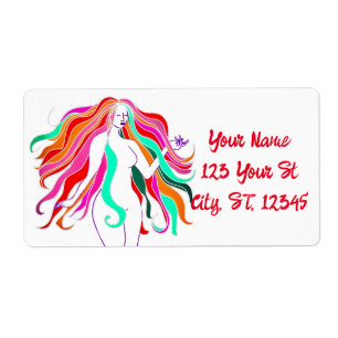 Etiqueta Deusa multi-colorida de cabelos longos Thunder_Cob