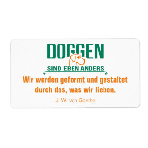 Etiqueta Deutsche Dogge Briefaufkleber