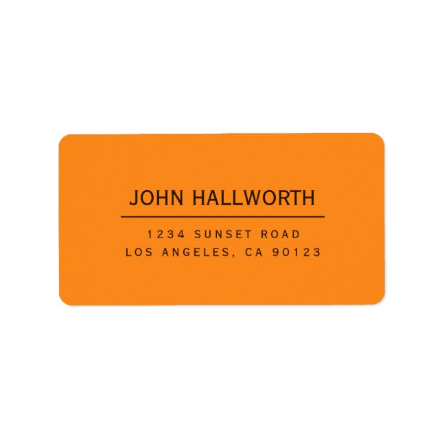 Etiqueta Devolução Simples Laranja Editável (Frente)