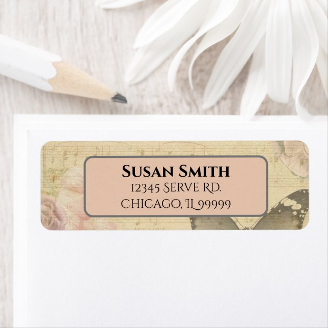 Etiqueta Dia de as mães Antiga Folha Música Pontuação Ender (Insitu)