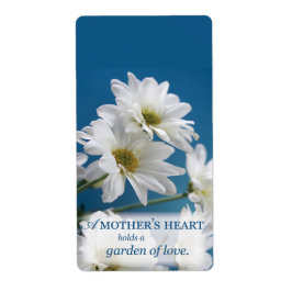 Etiqueta Dia de as mães White Daisies Garden of Love Blue S