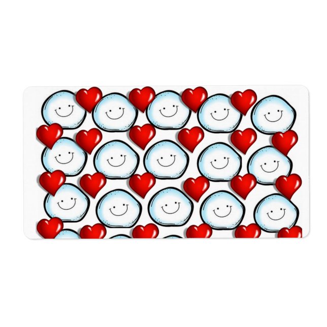 Etiqueta Dia de os namorados Labels Snowman (Frente)