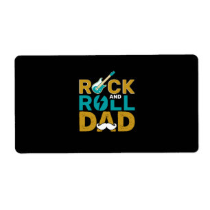 Etiqueta dia de os pais Rock E Roll Pai