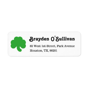 Etiqueta Dia de São Patrício Green Clover Shamrock Irland