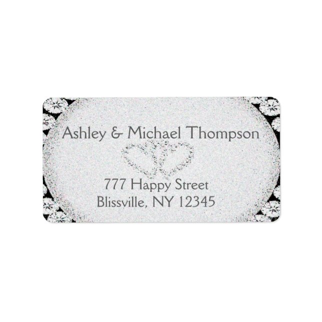 Etiqueta Diamond Glitter | Rótulo de Casamento (Frente)