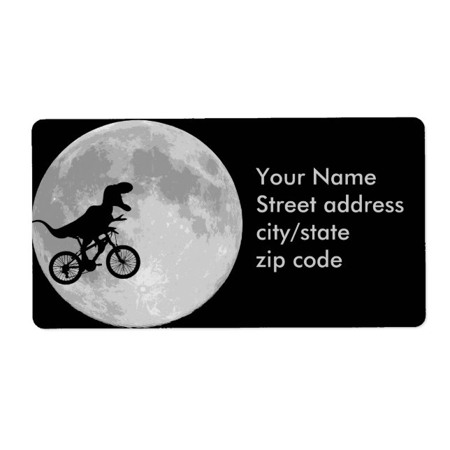 Etiqueta Dinossaur Bike & Moon (Frente)