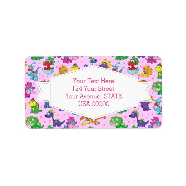 Etiqueta Dinossaur Cuteness Kawaii Extravaganza (Frente)