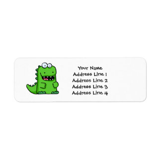 Etiqueta Dinossauro Feliz e Verde