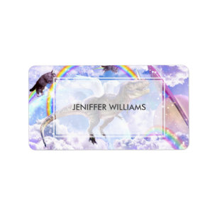 Etiqueta Dinossauro-unicórnio dinocorn