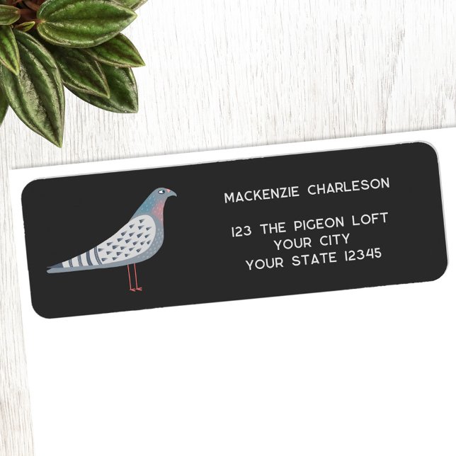 Etiqueta Diversão do Pigeon Bird (Fun pigeon bird return address labels)