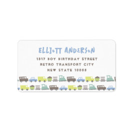 Etiqueta Diversão Retro Pastels Boys Toys Cute Transport En