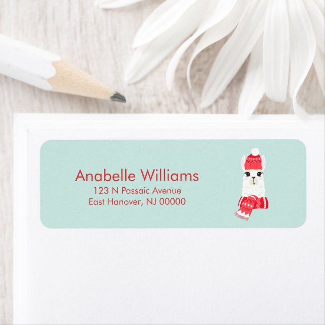 Etiqueta Divertido Natal Alpaca (Insitu)