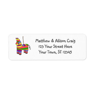 Etiqueta Divertimento Rainbow Llama Pinata Design