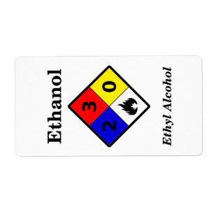 Etiqueta do álcool etílico MSDS