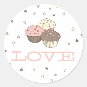 Etiqueta do amor do cupcake