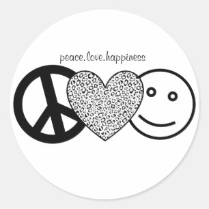 etiqueta do amor e da felicidade da paz
