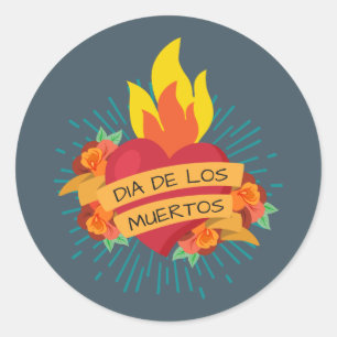 Etiqueta do ardor Coração Diâmetro de los Muert