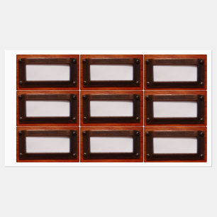 Etiqueta do armário de arquivo de madeira