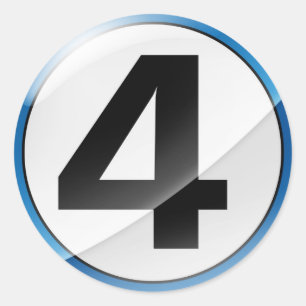 Etiqueta do azul do número 4