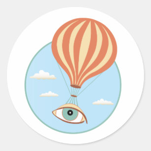 Etiqueta do balão de ar quente do globo ocular