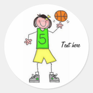 Etiqueta do basquetebol das meninas