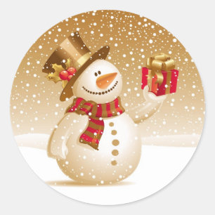 Etiqueta do boneco de neve do Natal