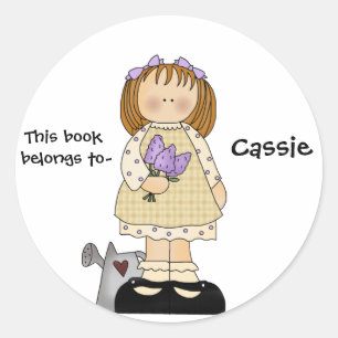 Etiqueta do bookplate da menina