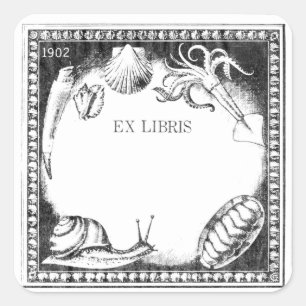 Etiqueta do bookplate das criaturas do mar