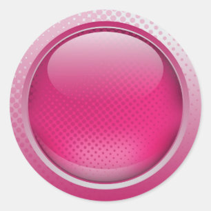 Etiqueta do botão do rosa quente