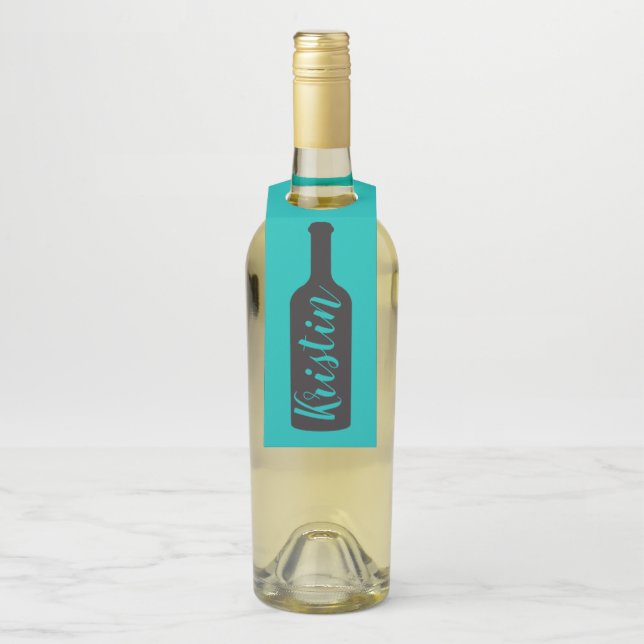 Etiqueta do cabide da garrafa de vinho, Silhouette (Na garrafa)