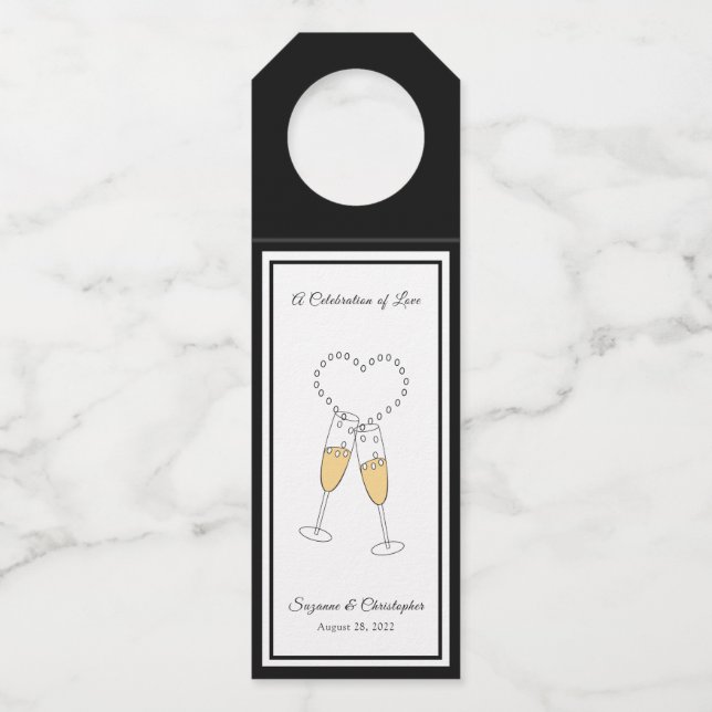 Etiqueta do cabide de garrafas pretas de torrada (Frente)