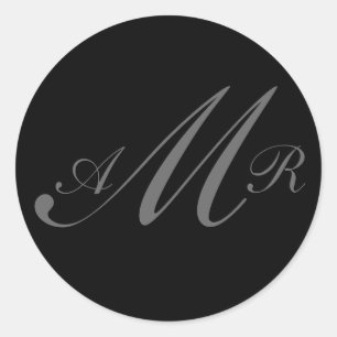 Etiqueta do casamento do monograma de três letras